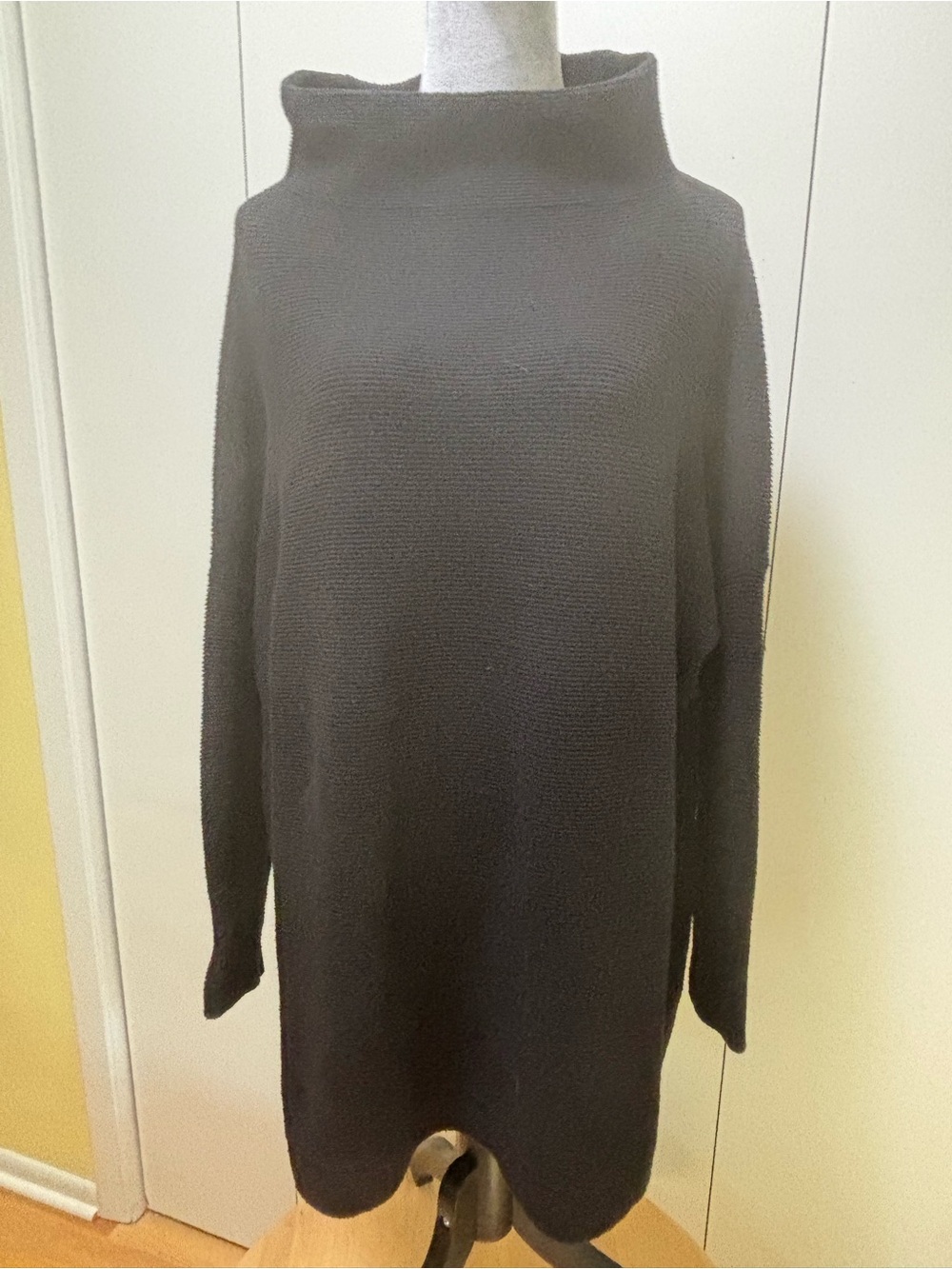 Black Turtleneck Sweater Dress - Classic Women's Knit Dress Free People